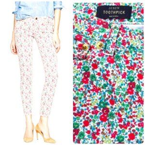 J. Crew Liberty Floral Print "Toothpick" Denim